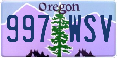 OR license plate 997WSV