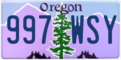 OR license plate 997WSY