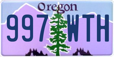 OR license plate 997WTH