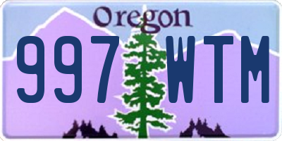 OR license plate 997WTM