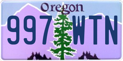 OR license plate 997WTN