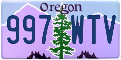 OR license plate 997WTV