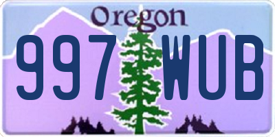 OR license plate 997WUB