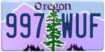 OR license plate 997WUF
