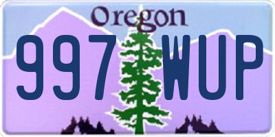 OR license plate 997WUP