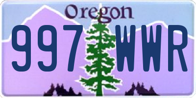 OR license plate 997WWR