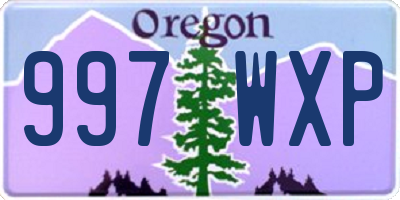 OR license plate 997WXP