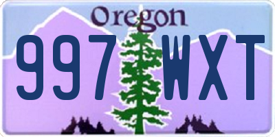 OR license plate 997WXT