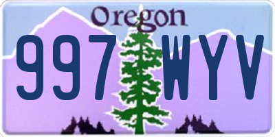 OR license plate 997WYV