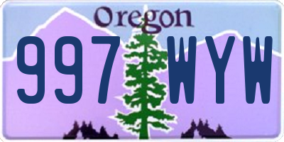 OR license plate 997WYW