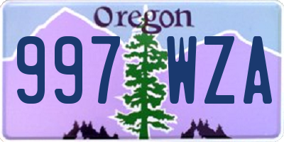 OR license plate 997WZA