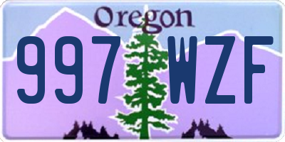 OR license plate 997WZF