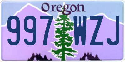 OR license plate 997WZJ