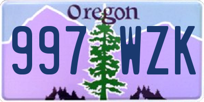 OR license plate 997WZK
