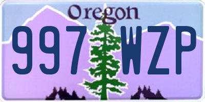 OR license plate 997WZP