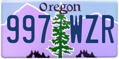 OR license plate 997WZR