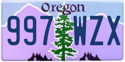 OR license plate 997WZX