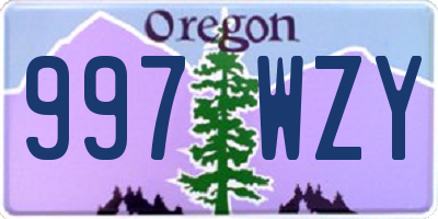 OR license plate 997WZY
