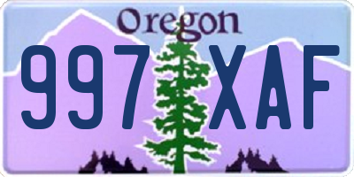 OR license plate 997XAF