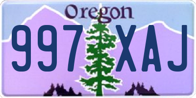 OR license plate 997XAJ