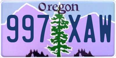 OR license plate 997XAW