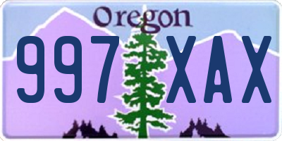 OR license plate 997XAX