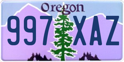 OR license plate 997XAZ