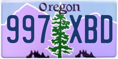 OR license plate 997XBD