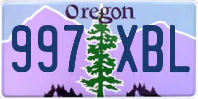 OR license plate 997XBL