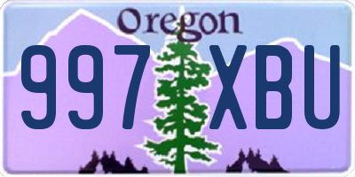 OR license plate 997XBU