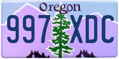 OR license plate 997XDC