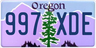 OR license plate 997XDE