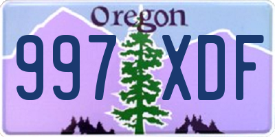 OR license plate 997XDF