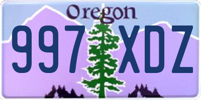 OR license plate 997XDZ