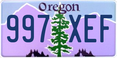 OR license plate 997XEF