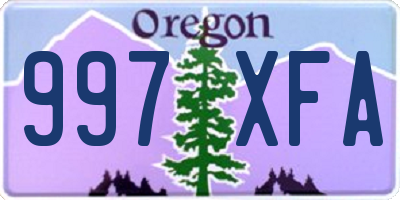 OR license plate 997XFA