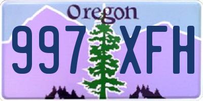 OR license plate 997XFH