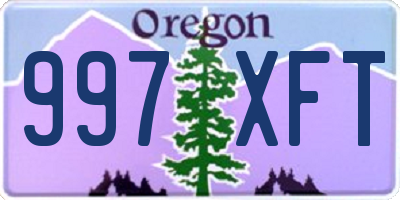 OR license plate 997XFT