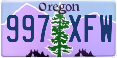 OR license plate 997XFW