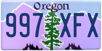 OR license plate 997XFX
