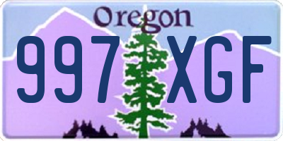 OR license plate 997XGF