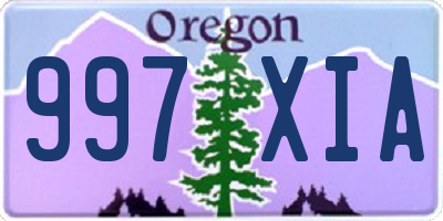 OR license plate 997XIA
