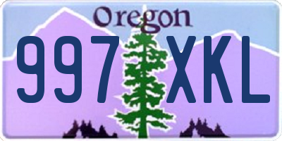 OR license plate 997XKL