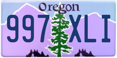 OR license plate 997XLI