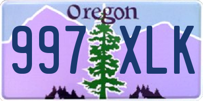 OR license plate 997XLK