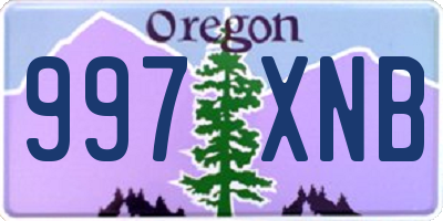 OR license plate 997XNB