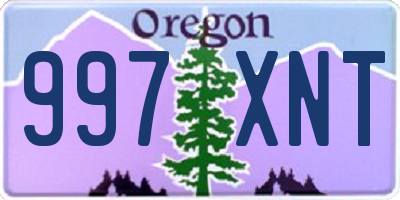OR license plate 997XNT