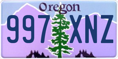 OR license plate 997XNZ