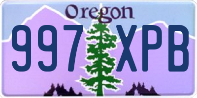 OR license plate 997XPB