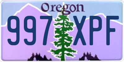 OR license plate 997XPF